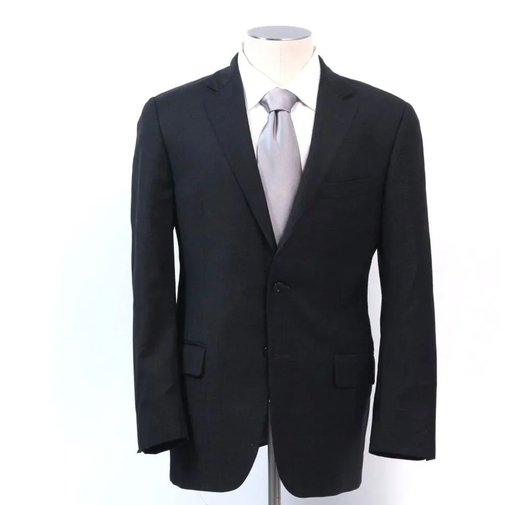 Hickey Freeman Blazer 40R Charcoal Gray Wool Jacket Suit Sport Coat Made in USA
